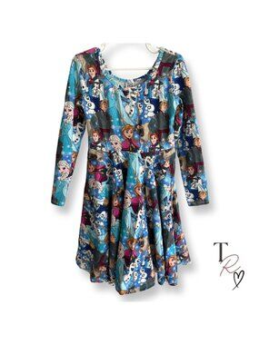 WRK Disney Frozen Elsa Anna Olaf Dress Twirl Costume Blue Girls Size 9/10